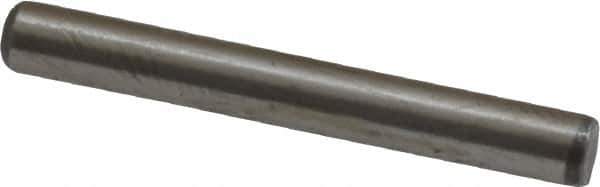 Value Collection - 1/8" Diam x 1" Pin Length Grade 8 Alloy Steel Standard Dowel Pin - C 50-58 Hardness, 3,200 Lb Breaking Strength, 1 Beveled & 1 Rounded End - Eagle Tool & Supply
