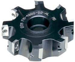 Kyocera - 8 Inserts, 4" Cut Diam, 1-1/4" Arbor Diam, 0.64" Max Depth of Cut, Indexable Square-Shoulder Face Mill - 0/90° Lead Angle, 1.57" High, APET 1604 Insert Compatibility, Series FM--AL - Eagle Tool & Supply