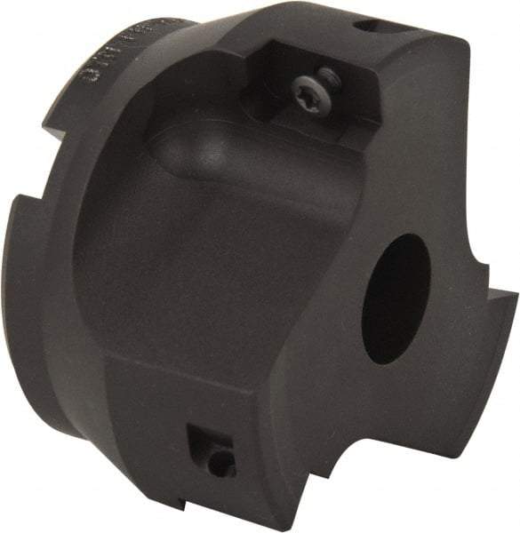 Kyocera - 3 Inserts, 2-1/2" Cut Diam, 3/4" Arbor Diam, 0.64" Max Depth of Cut, Indexable Square-Shoulder Face Mill - 0/90° Lead Angle, 1.57" High, APET 1604 Insert Compatibility, Series FM--AL - Eagle Tool & Supply