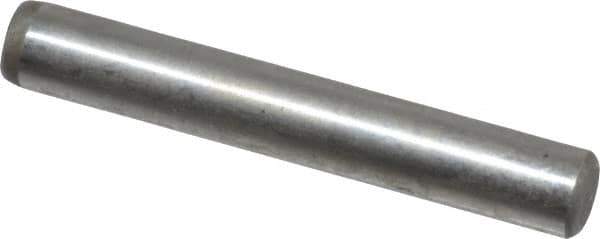 Value Collection - 3/16" Diam x 1-1/4" Pin Length Grade 8 Alloy Steel Standard Dowel Pin - C 50-58 Hardness, 7,200 Lb Breaking Strength, 1 Beveled & 1 Rounded End - Eagle Tool & Supply