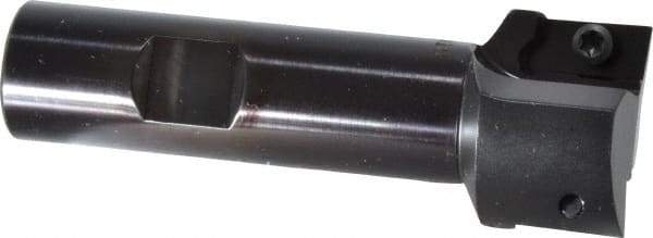 Kyocera - 1-1/4" Cut Diam, 0.64" Max Depth of Cut, 3/4" Shank Diam, 3-3/8" OAL, Indexable Square Shoulder End Mill - APET 1604 Inserts, Weldon Shank, 90° Lead Angle, Through Coolant - Eagle Tool & Supply