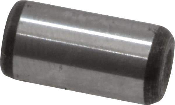 Value Collection - 1/4" Diam x 1/2" Pin Length Grade 8 Alloy Steel Standard Dowel Pin - C 50-58 Hardness, 12,800 Lb Breaking Strength, 1 Beveled & 1 Rounded End - Eagle Tool & Supply
