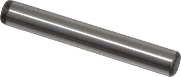 Value Collection - 1/4" Diam x 1-3/4" Pin Length Grade 8 Alloy Steel Standard Dowel Pin - C 50-58 Hardness, 12,800 Lb Breaking Strength, 1 Beveled & 1 Rounded End - Eagle Tool & Supply