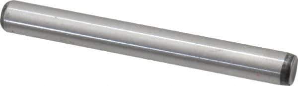 Value Collection - 1/4" Diam x 2-1/4" Pin Length Grade 8 Alloy Steel Standard Dowel Pin - C 50-58 Hardness, 12,800 Lb Breaking Strength, 1 Beveled & 1 Rounded End - Eagle Tool & Supply