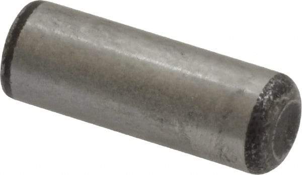 Value Collection - 5/16" Diam x 7/8" Pin Length Grade 8 Alloy Steel Standard Dowel Pin - C 50-58 Hardness, 20,000 Lb Breaking Strength, 1 Beveled & 1 Rounded End - Eagle Tool & Supply
