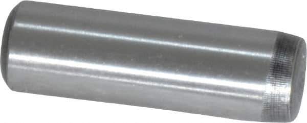 Value Collection - 5/16" Diam x 1" Pin Length Grade 8 Alloy Steel Standard Dowel Pin - C 50-58 Hardness, 20,000 Lb Breaking Strength, 1 Beveled & 1 Rounded End - Eagle Tool & Supply