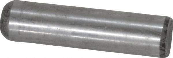 Value Collection - 5/16" Diam x 1-1/4" Pin Length Grade 8 Alloy Steel Standard Dowel Pin - C 50-58 Hardness, 20,000 Lb Breaking Strength, 1 Beveled & 1 Rounded End - Eagle Tool & Supply