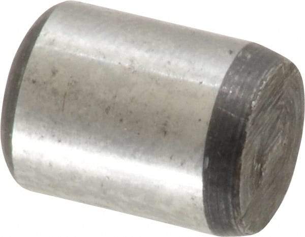 Value Collection - 3/8" Diam x 1/2" Pin Length Grade 8 Alloy Steel Standard Dowel Pin - C 50-58 Hardness, 28,700 Lb Breaking Strength, 1 Beveled & 1 Rounded End - Eagle Tool & Supply