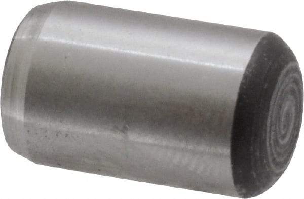 Value Collection - 3/8" Diam x 5/8" Pin Length Grade 8 Alloy Steel Standard Dowel Pin - C 50-58 Hardness, 28,700 Lb Breaking Strength, 1 Beveled & 1 Rounded End - Eagle Tool & Supply
