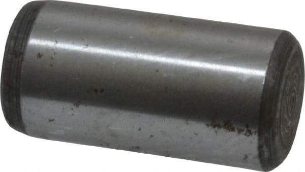 Value Collection - 3/8" Diam x 3/4" Pin Length Grade 8 Alloy Steel Standard Dowel Pin - C 50-58 Hardness, 28,700 Lb Breaking Strength, 1 Beveled & 1 Rounded End - Eagle Tool & Supply