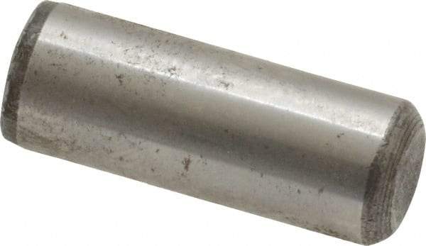 Value Collection - 3/8" Diam x 1" Pin Length Grade 8 Alloy Steel Standard Dowel Pin - C 50-58 Hardness, 28,700 Lb Breaking Strength, 1 Beveled & 1 Rounded End - Eagle Tool & Supply
