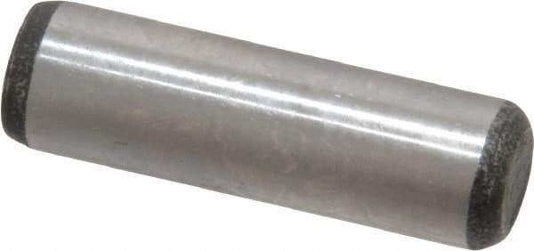 Value Collection - 3/8" Diam x 1-1/4" Pin Length Grade 8 Alloy Steel Standard Dowel Pin - C 50-58 Hardness, 28,700 Lb Breaking Strength, 1 Beveled & 1 Rounded End - Eagle Tool & Supply