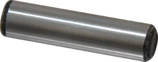 Value Collection - 3/8" Diam x 1-1/2" Pin Length Grade 8 Alloy Steel Standard Dowel Pin - C 50-58 Hardness, 28,700 Lb Breaking Strength, 1 Beveled & 1 Rounded End - Eagle Tool & Supply