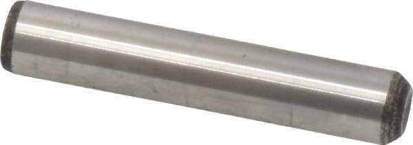Value Collection - 3/8" Diam x 2" Pin Length Grade 8 Alloy Steel Standard Dowel Pin - C 50-58 Hardness, 28,700 Lb Breaking Strength, 1 Beveled & 1 Rounded End - Eagle Tool & Supply