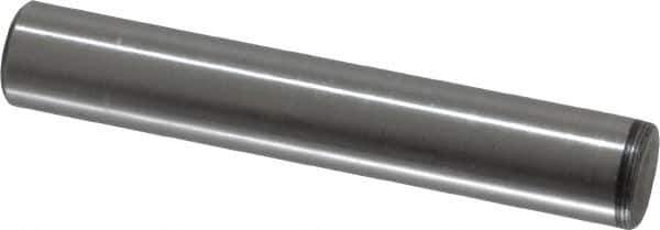 Value Collection - 3/8" Diam x 2-1/4" Pin Length Grade 8 Alloy Steel Standard Dowel Pin - C 50-58 Hardness, 28,700 Lb Breaking Strength, 1 Beveled & 1 Rounded End - Eagle Tool & Supply
