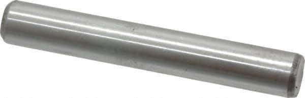 Value Collection - 3/8" Diam x 2-1/2" Pin Length Grade 8 Alloy Steel Standard Dowel Pin - C 50-58 Hardness, 28,700 Lb Breaking Strength, 1 Beveled & 1 Rounded End - Eagle Tool & Supply