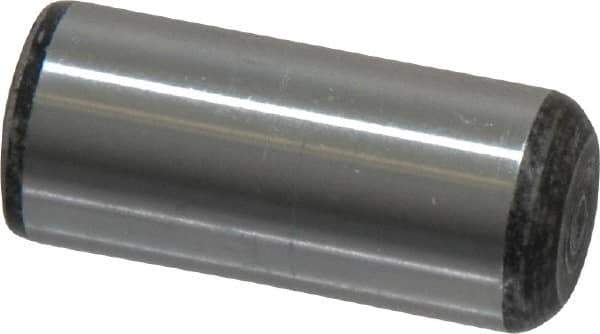 Value Collection - 7/16" Diam x 1" Pin Length Grade 8 Alloy Steel Standard Dowel Pin - C 50-58 Hardness, 39,100 Lb Breaking Strength, 1 Beveled & 1 Rounded End - Eagle Tool & Supply