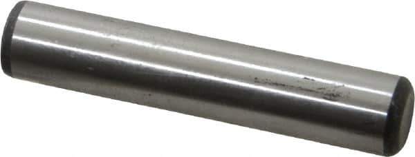 Value Collection - 1/2" Diam x 2-1/2" Pin Length Grade 8 Alloy Steel Standard Dowel Pin - C 50-58 Hardness, 51,000 Lb Breaking Strength, 1 Beveled & 1 Rounded End - Eagle Tool & Supply
