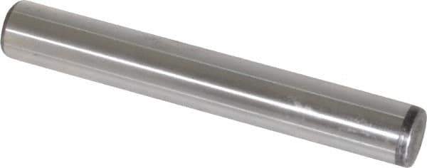 Value Collection - 1/2" Diam x 3-1/2" Pin Length Grade 8 Alloy Steel Standard Dowel Pin - C 50-58 Hardness, 51,000 Lb Breaking Strength, 1 Beveled & 1 Rounded End - Eagle Tool & Supply