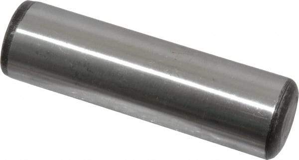 Value Collection - 1" Diam x 3-1/2" Pin Length Grade 8 Alloy Steel Standard Dowel Pin - C 50-58 Hardness, 204,000 Lb Breaking Strength, 1 Beveled & 1 Rounded End - Eagle Tool & Supply