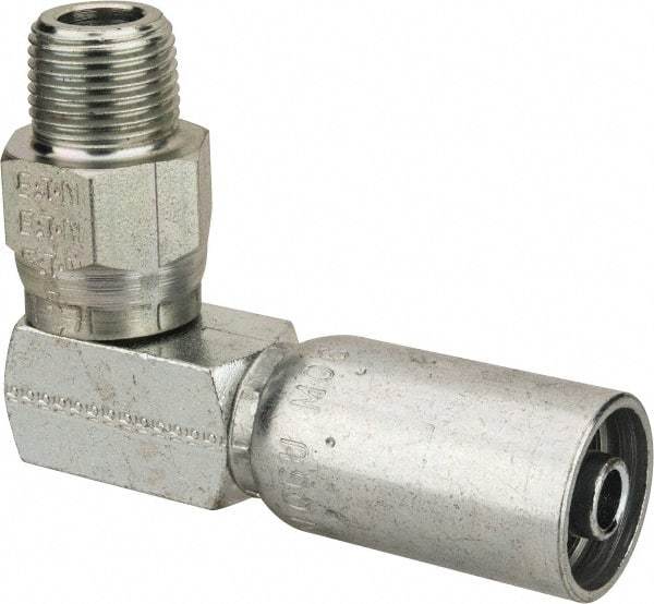 Eaton - 3/8-18 Thread Hydraulic Hose Elbow - 3/8" Hose Diam - Eagle Tool & Supply