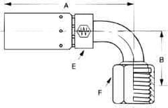 Eaton - 3/4-16 SAE Hydraulic Hose Elbow - 1/2" Hose Diam - Eagle Tool & Supply