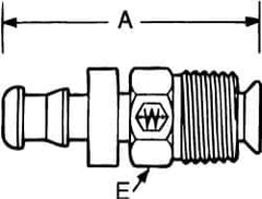 Eaton - 1/2" ID 3/4-18 NPT Barbed Push On Inverted Male Swivel Connector - 1-1/4" Cut Off Allowance, 2.24" Long, 3/4" Hex, Brass - Eagle Tool & Supply