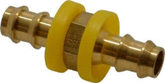 Eaton - 3/8" ID Barbed Push On Mender - 7/16" Cut Off Allowance, 1.97" Long, 5/8" Hex, Brass - Eagle Tool & Supply