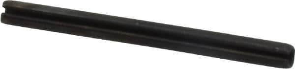 Made in USA - 3/32" Diam x 1-1/8" Long Slotted Spring Pin - Grade 1070-1090 Alloy Steel, Black Oxide Finish - Eagle Tool & Supply