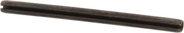 Made in USA - 3/32" Diam x 1-3/8" Long Slotted Spring Pin - Grade 1070-1090 Alloy Steel, Black Oxide Finish - Eagle Tool & Supply