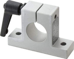 80/20 Inc. - 3 Inch Wide x 2-1/8 Inch High x 7/8 Inch Deep Horizontal Quick Clamp - 1.004 Inch Hole x 0.257 Inch Bolt Hole Diameter - Eagle Tool & Supply