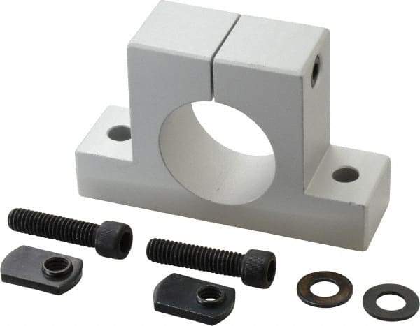 80/20 Inc. - 3-7/8 Inch Wide x 2-1/2 Inch High x 1-1/8 Inch Deep Single Horizontal Base - 1.505 Inch Hole x 0.328 Inch Bolt Hole Diameter - Eagle Tool & Supply