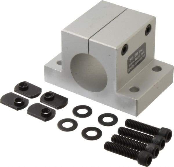 80/20 Inc. - 1-1/2 Inch Wide x 2-1/2 Inch High x 3-7/8 Inch Deep Double Horizontal Base - 1.505 Inch Hole x 0.328 Inch Bolt Hole Diameter - Eagle Tool & Supply