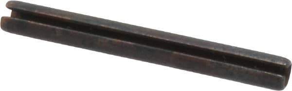 Made in USA - 1/8" Diam x 1-1/8" Long Slotted Spring Pin - Grade 1070-1090 Alloy Steel, Black Oxide Finish - Eagle Tool & Supply