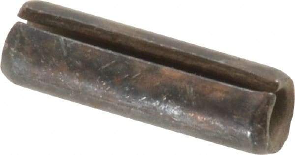 Made in USA - 3/16" Diam x 5/8" Long Slotted Spring Pin - Grade 1070-1090 Alloy Steel, Black Oxide Finish - Eagle Tool & Supply