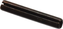 Made in USA - 3/16" Diam x 1-1/8" Long Slotted Spring Pin - Grade 1070-1090 Alloy Steel, Black Oxide Finish - Eagle Tool & Supply