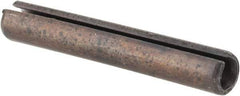 Made in USA - 3/16" Diam x 1-1/4" Long Slotted Spring Pin - Grade 1070-1090 Alloy Steel, Black Oxide Finish - Eagle Tool & Supply