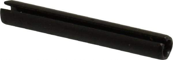 Made in USA - 3/16" Diam x 1-3/8" Long Slotted Spring Pin - Grade 1070-1090 Alloy Steel, Black Oxide Finish - Eagle Tool & Supply