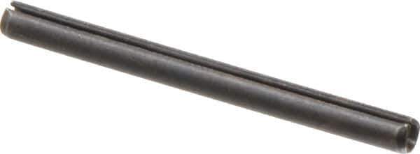 Made in USA - 3/16" Diam x 2-1/4" Long Slotted Spring Pin - Grade 1070-1090 Alloy Steel, Black Oxide Finish - Eagle Tool & Supply