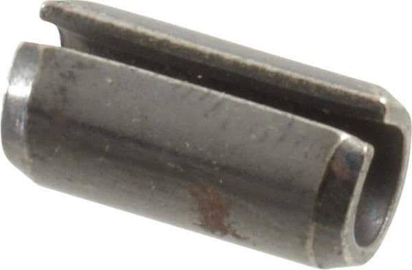 Made in USA - 1/4" Diam x 1/2" Long Slotted Spring Pin - Grade 1070-1090 Alloy Steel, Black Oxide Finish - Eagle Tool & Supply
