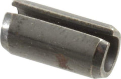 Made in USA - 1/4" Diam x 1/2" Long Slotted Spring Pin - Grade 1070-1090 Alloy Steel, Black Oxide Finish - Eagle Tool & Supply