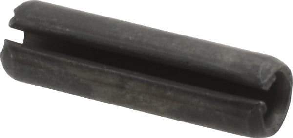 Made in USA - 1/4" Diam x 7/8" Long Slotted Spring Pin - Grade 1070-1090 Alloy Steel, Black Oxide Finish - Eagle Tool & Supply