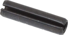 Made in USA - 1/4" Diam x 1" Long Slotted Spring Pin - Grade 1070-1090 Alloy Steel, Black Oxide Finish - Eagle Tool & Supply