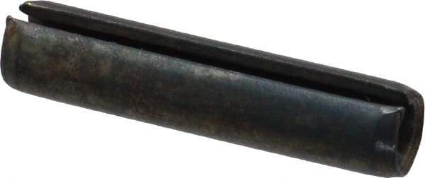 Made in USA - 1/4" Diam x 1-1/8" Long Slotted Spring Pin - Grade 1070-1090 Alloy Steel, Black Oxide Finish - Eagle Tool & Supply