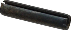 Made in USA - 1/4" Diam x 1-1/8" Long Slotted Spring Pin - Grade 1070-1090 Alloy Steel, Black Oxide Finish - Eagle Tool & Supply