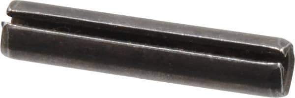 Made in USA - 1/4" Diam x 1-1/4" Long Slotted Spring Pin - Grade 1070-1090 Alloy Steel, Black Oxide Finish - Eagle Tool & Supply