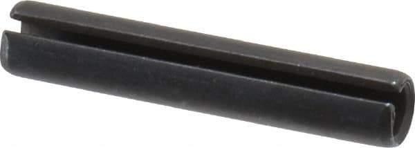 Made in USA - 1/4" Diam x 1-3/8" Long Slotted Spring Pin - Grade 1070-1090 Alloy Steel, Black Oxide Finish - Eagle Tool & Supply