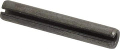 Made in USA - 1/4" Diam x 1-1/2" Long Slotted Spring Pin - Grade 1070-1090 Alloy Steel, Black Oxide Finish - Eagle Tool & Supply