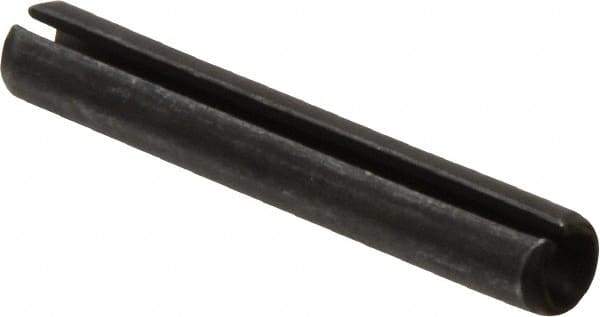 Made in USA - 1/4" Diam x 1-5/8" Long Slotted Spring Pin - Grade 1070-1090 Alloy Steel, Black Oxide Finish - Eagle Tool & Supply