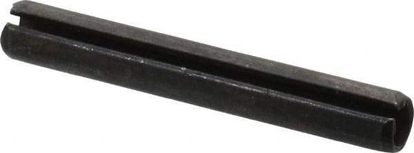 Made in USA - 1/4" Diam x 1-3/4" Long Slotted Spring Pin - Grade 1070-1090 Alloy Steel, Black Oxide Finish - Eagle Tool & Supply